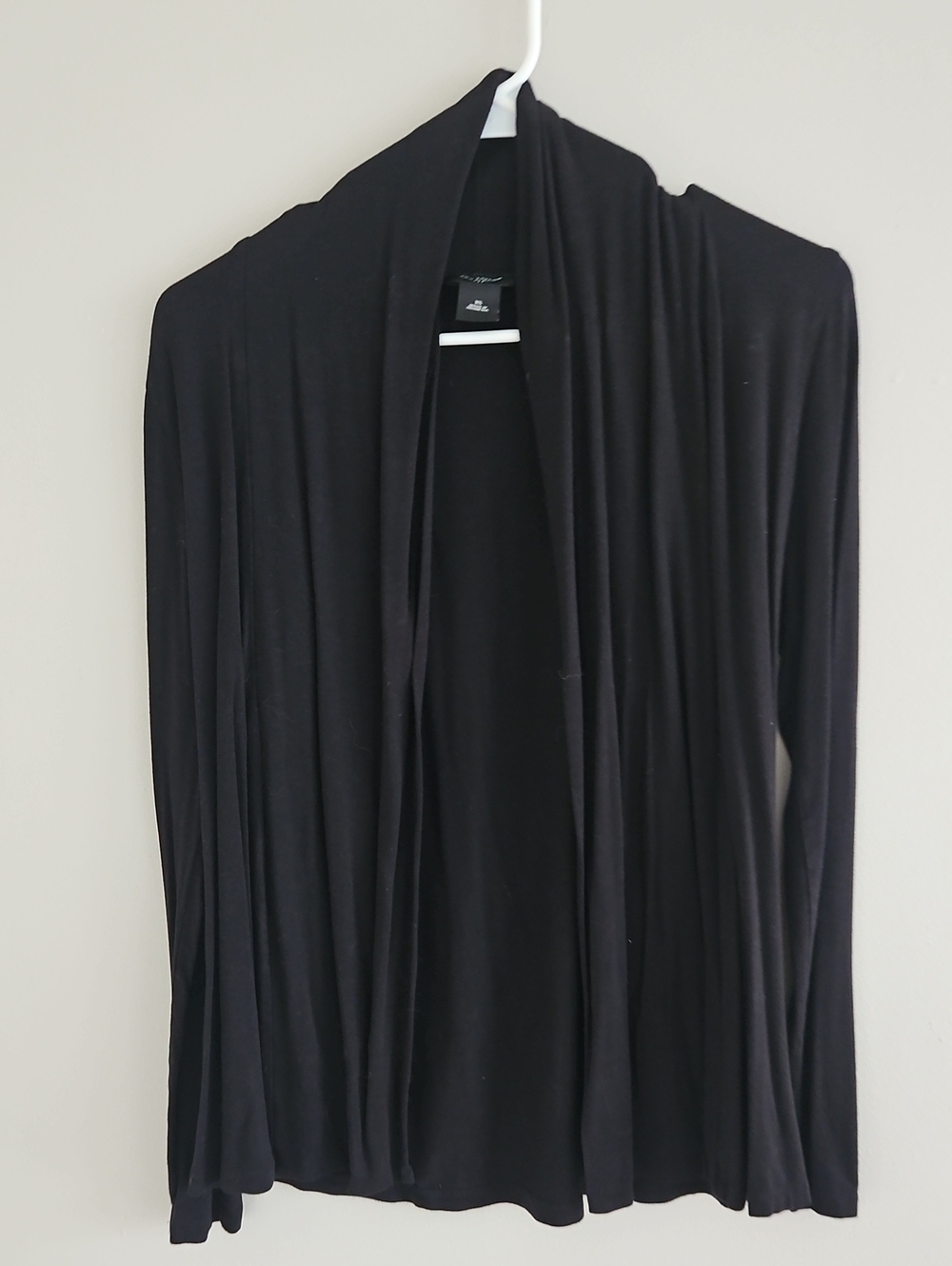 Ann Taylor Black Draped Open-Front Blazer Cardigan